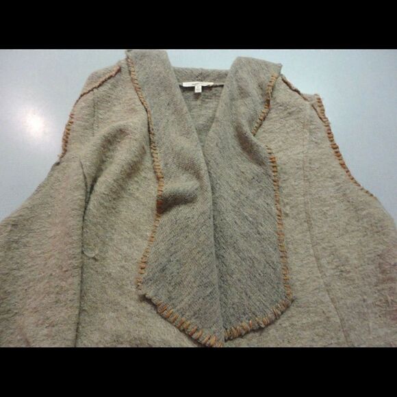 Mystree wrap w/ blanket stitching wool blend sz L - Picture 2 of 5